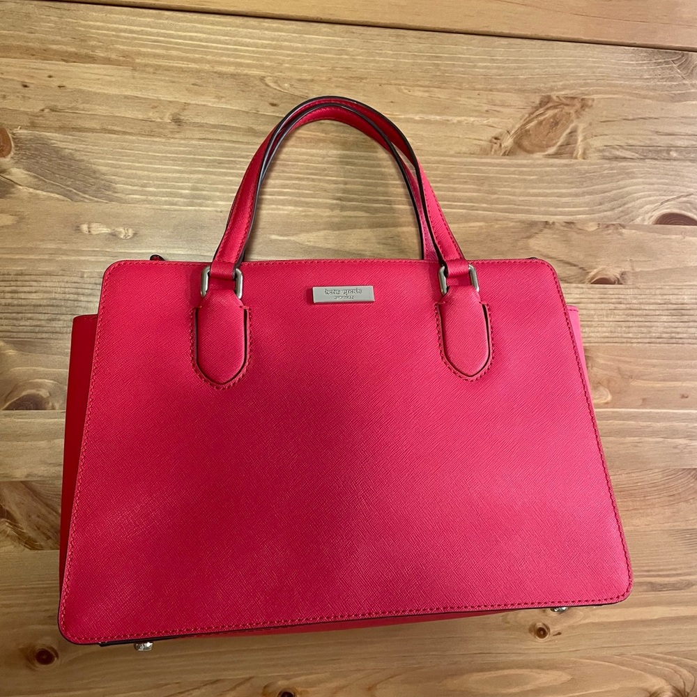 EUC Kate Spade red saffiano leather satchel.